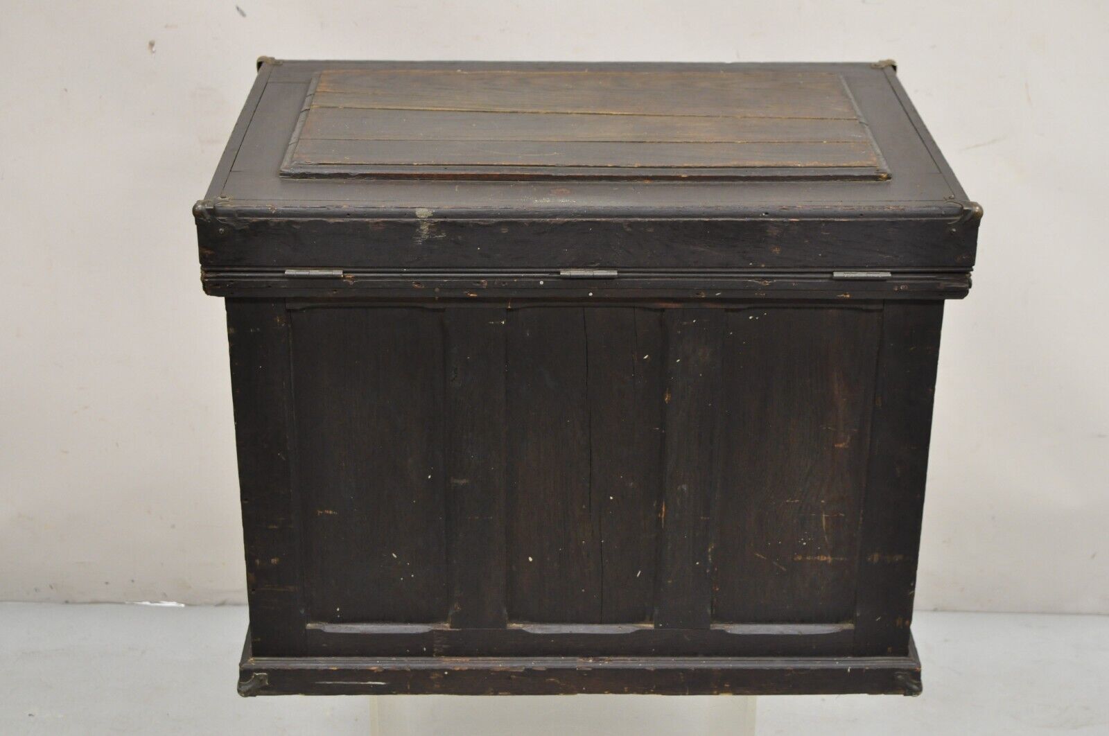 Antique Mission Arts & Crafts Oak Wood Carpenters Tool Chest Cabinet w/ Drawers