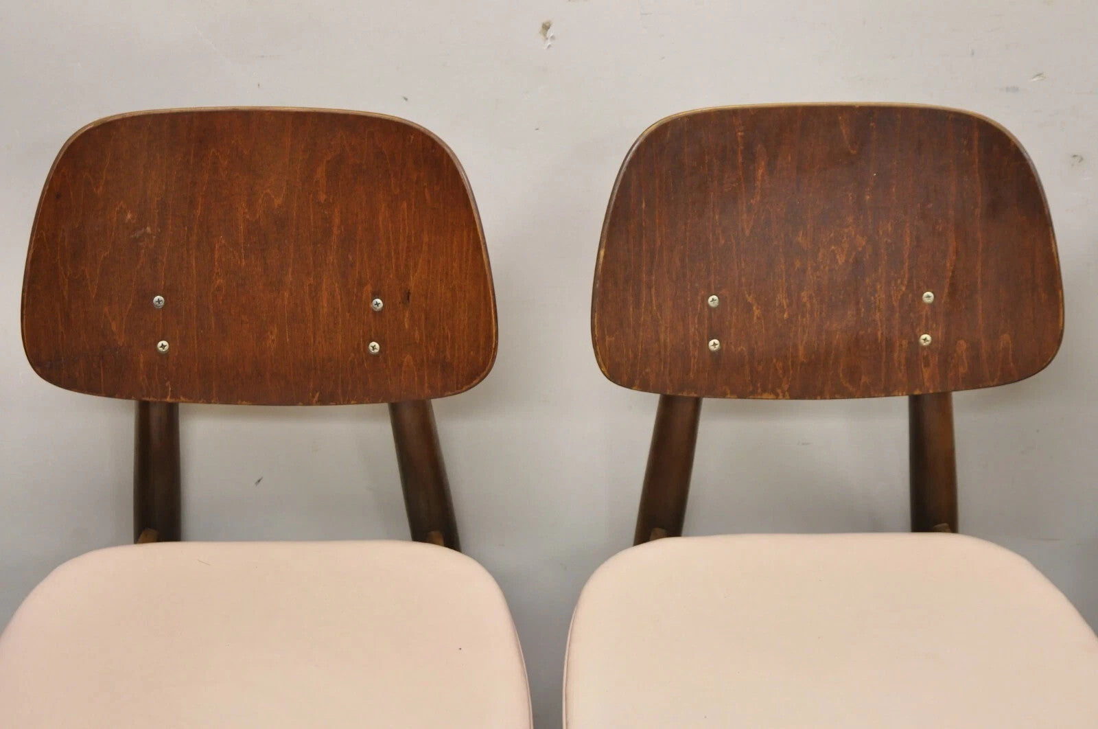 Vintage Thonet Mid Century Modern Bentwood Walnut Dining Chairs - Set of 4