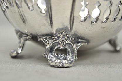 Antique Wallace Bros Victorian Silver Plated Reticulated Small Basket Nut Dish