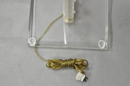Vintage Mid Century Modern Lucite Acrylic Skyscraper Side Table Floor Lamp