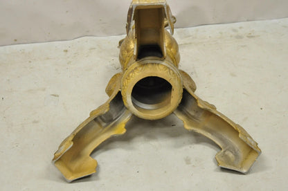 Vintage Baroque Style Gold Cast Aluminum Metal Tripod Pedestal Table Base