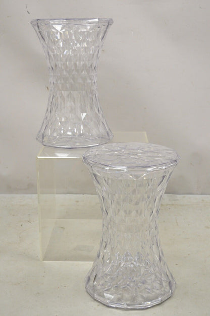 Marcel Wanders for Kartell Italy Clear "Stone" Stool - a Pair