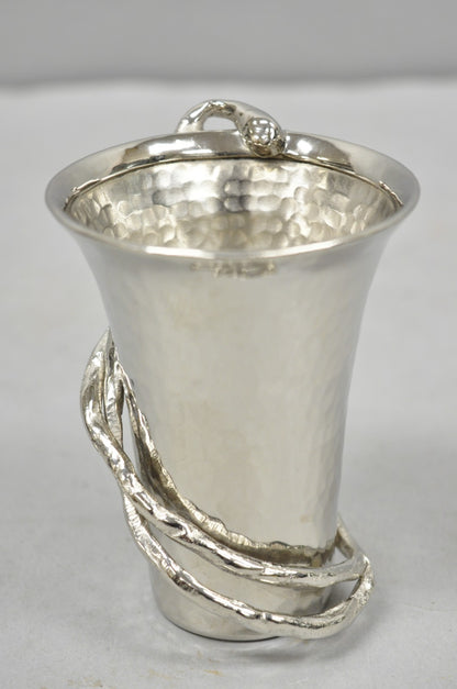 Michael Aram Twig Hand Hammered Stainless Steel Silver Plated Small Goblet Cup