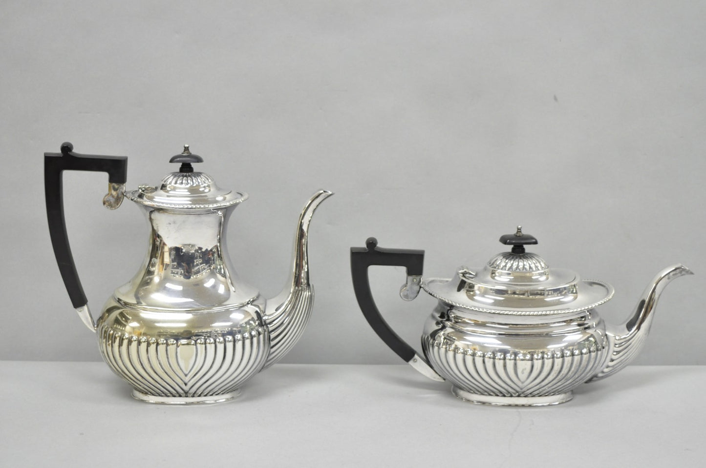 Antique English Sheffield B. Altman Art Deco Silver Plated Tea Service Set, 4 Pc