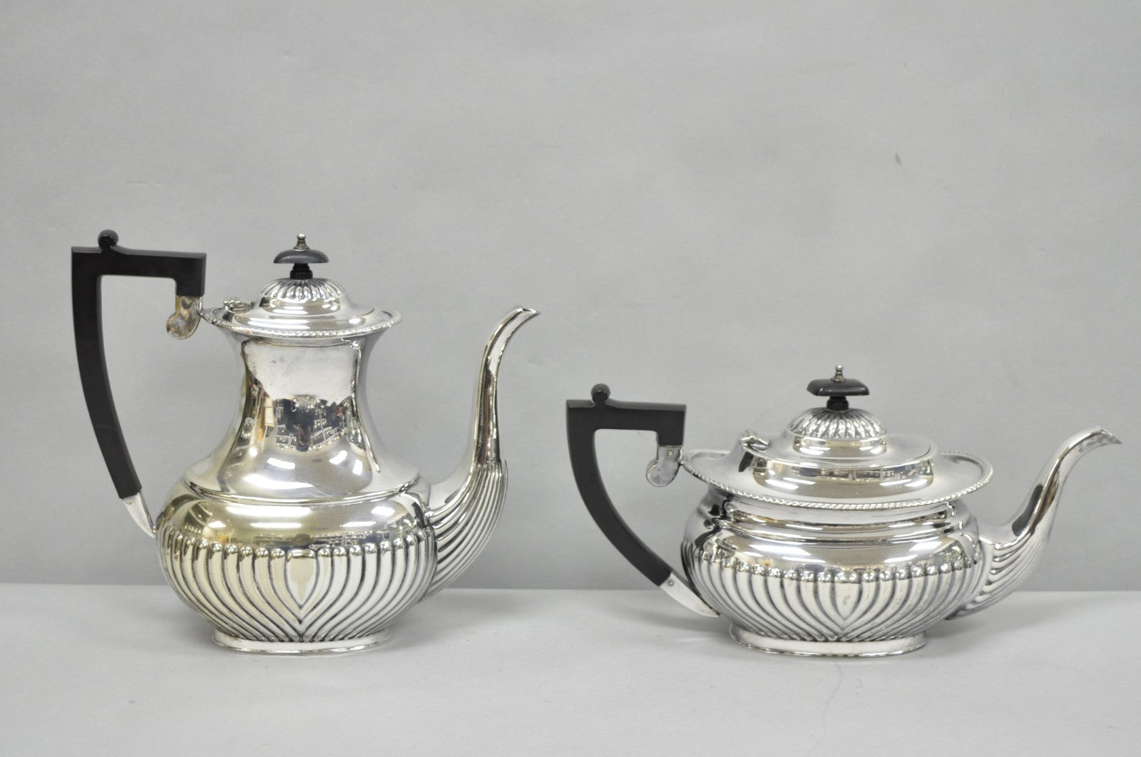 Antique English Sheffield B. Altman Art Deco Silver Plated Tea Service Set, 4 Pc