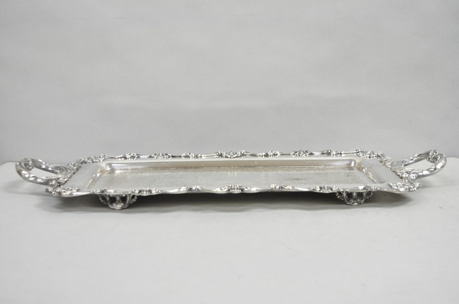 W&S Blackinton Victorian Silver Plated Narrow Serving Platter Dish Bar Tray