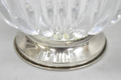 Vintage French Mid Century Modern Crystal Glass Flower Frog Flower Holder Vase