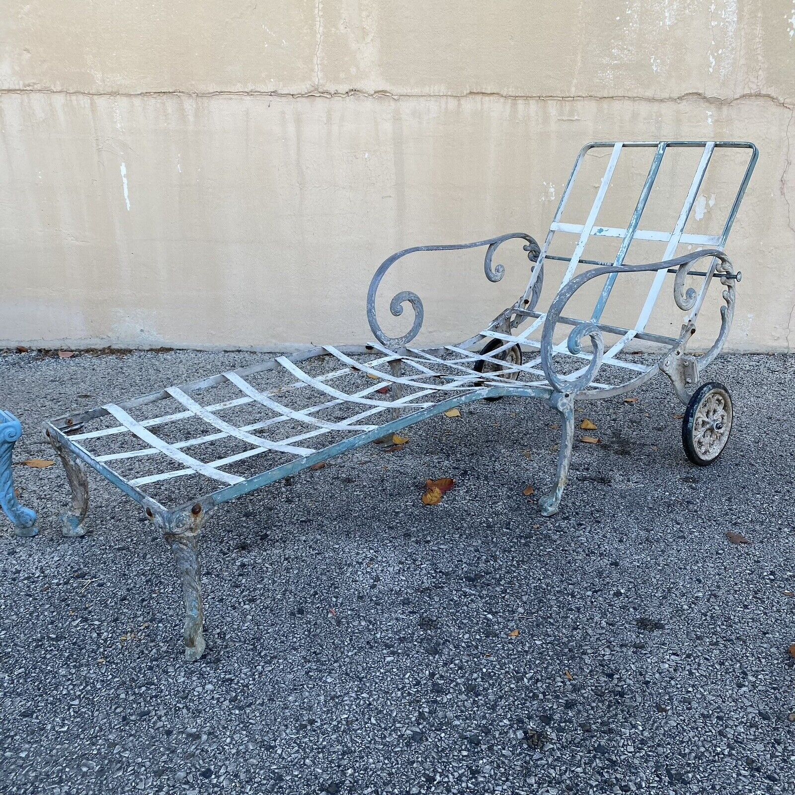 Vintage Molla Cast Aluminum Hollywood Regency Pool Patio Chaise Lounge - a Pair