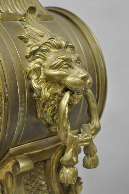 Antique G. Philippe for Palais Royal French Louis XV Style Bronze Figural Clock