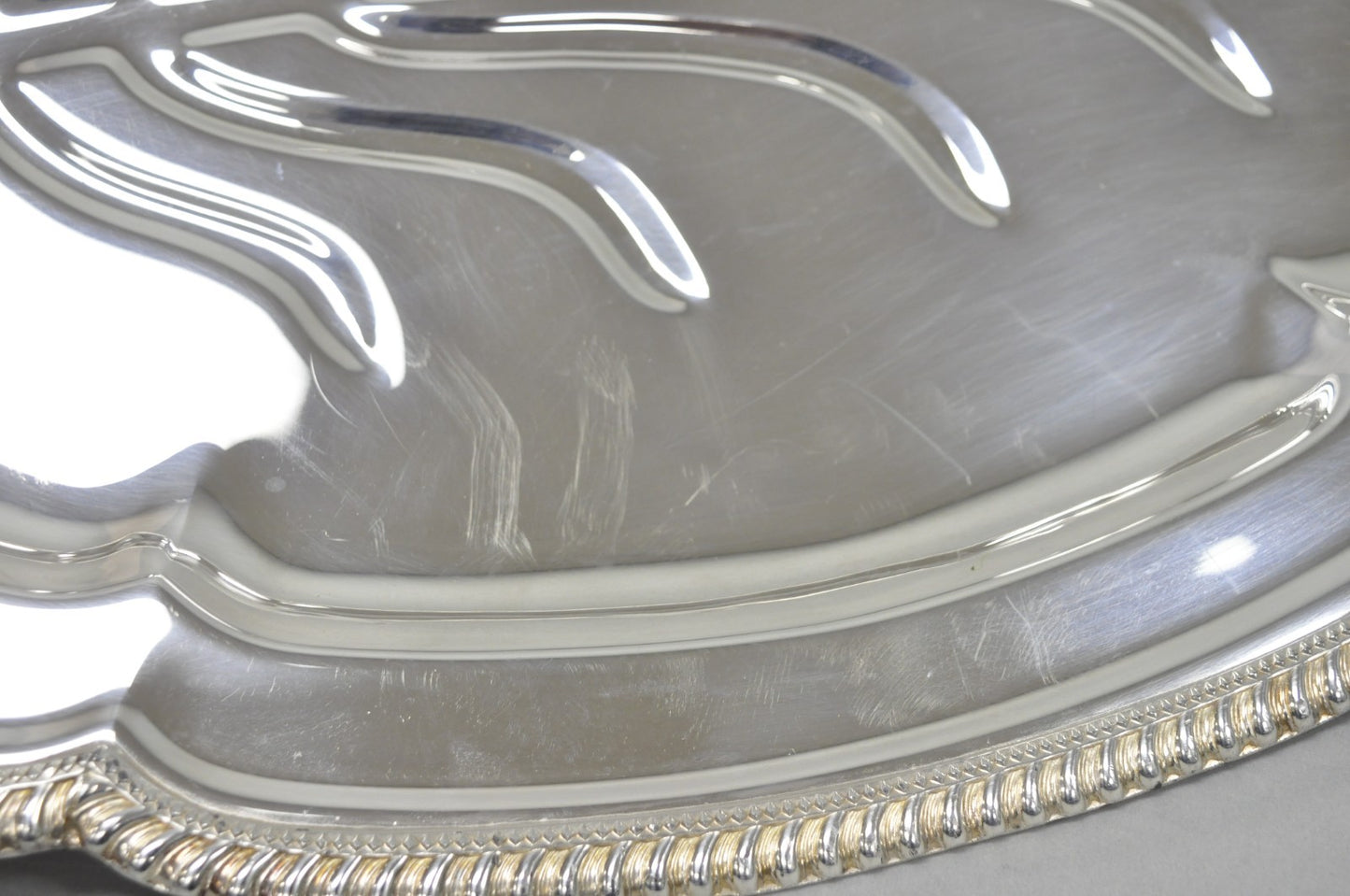 Vintage English Regency Silver Plated Meat Cutlery Serving Platter Tray by LB