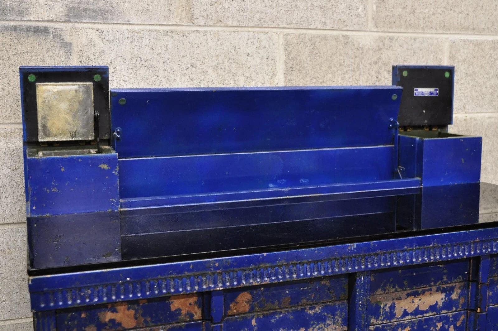 Vintage American Cabinet Co Steel Metal 24 Drawer Blue Dental Medical Cabinet