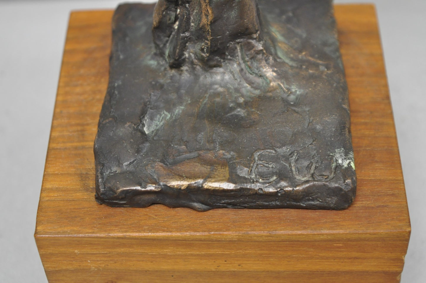 Vintage Elbert Weinberg "Scroll" Bronze Brutalist Abstract Sculpture Figure