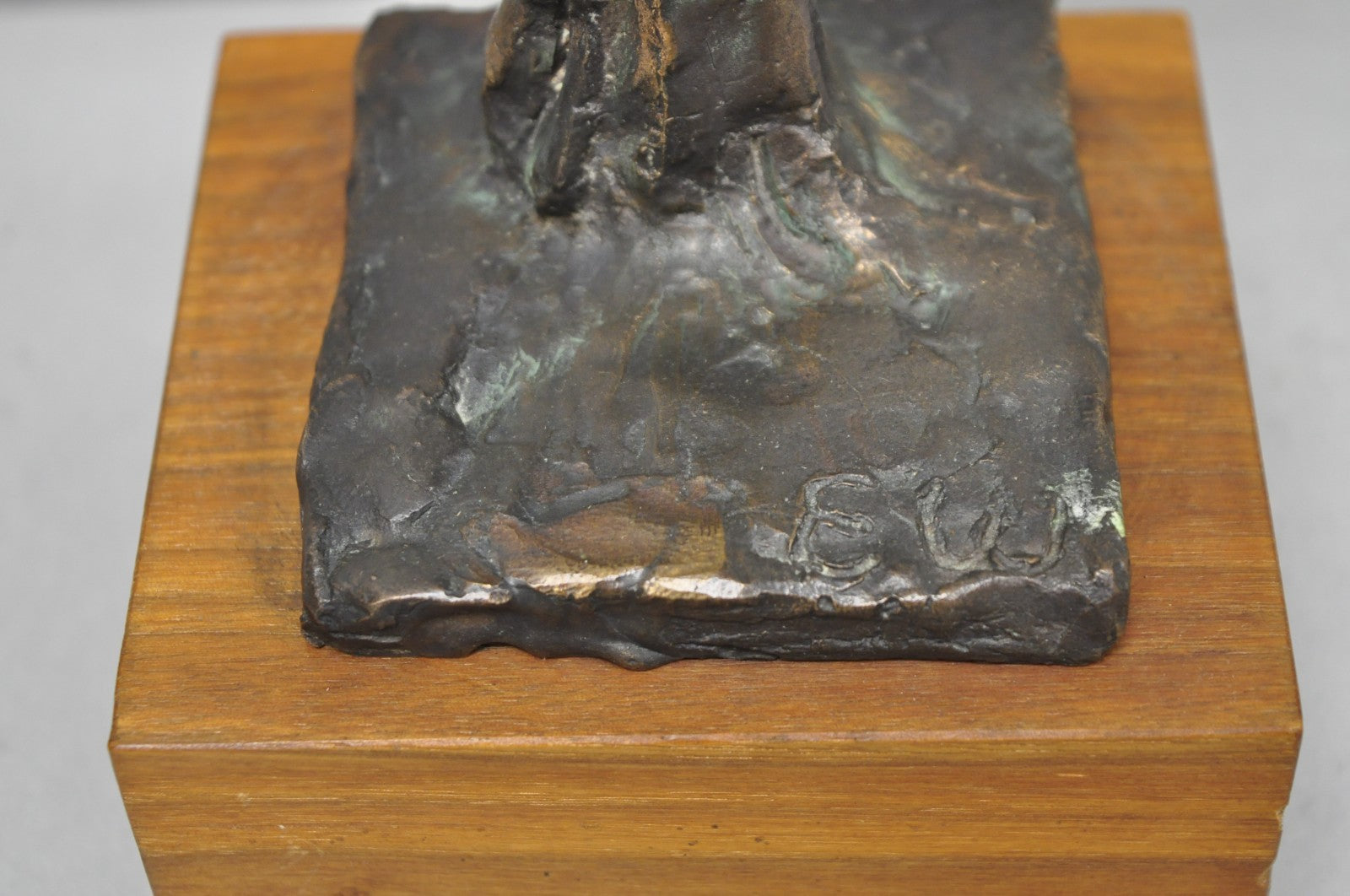 Vintage Elbert Weinberg "Scroll" Bronze Brutalist Abstract Sculpture Figure