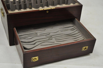 Antique English Regency Campaign Chest Flatware Silverware Box Tilden - Thurber