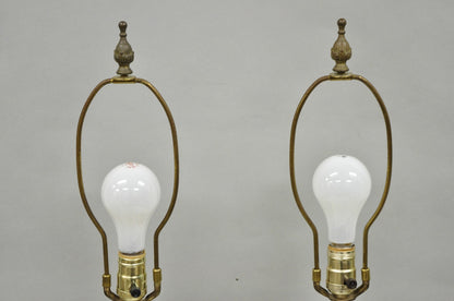 Juan Clara "Girl on Chair Playing with Kittens" Metal Figural Table Lamps - Pair