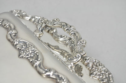 Vintage Poole Silver Plated Footed Covered Vegetable Serving Dish Platter w/ Lid