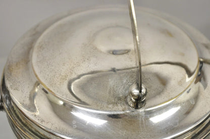 Vintage Sheffield Silver Plated MCM Modern Reticulating Hinge Bar Ice Bucket