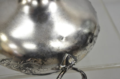 Antique Mead & Robbins Victorian Silver Plated Floral Repousse Fancy Soup Tureen