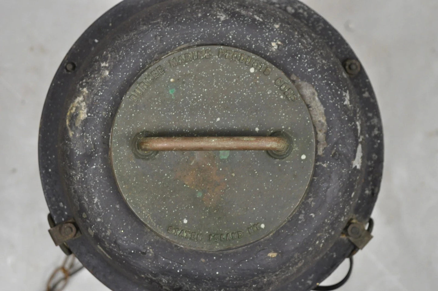 Antique Durkee Marine Ship Lantern Fixture Red Fresnel Pendant Chandelier (B)