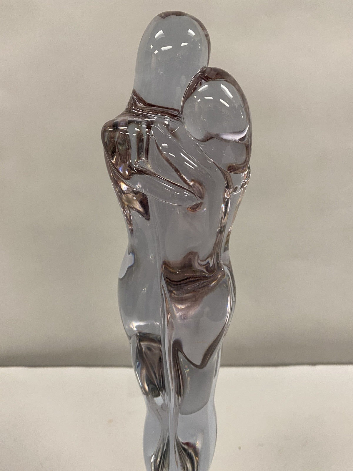 Vintage Murano Italian Mid Century Modern Purple Glass Lovers Embrace Sculpture