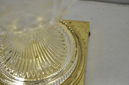 Vintage French Empire Neoclassical Faceted Crystal Glass Urn Brass Table Lamp