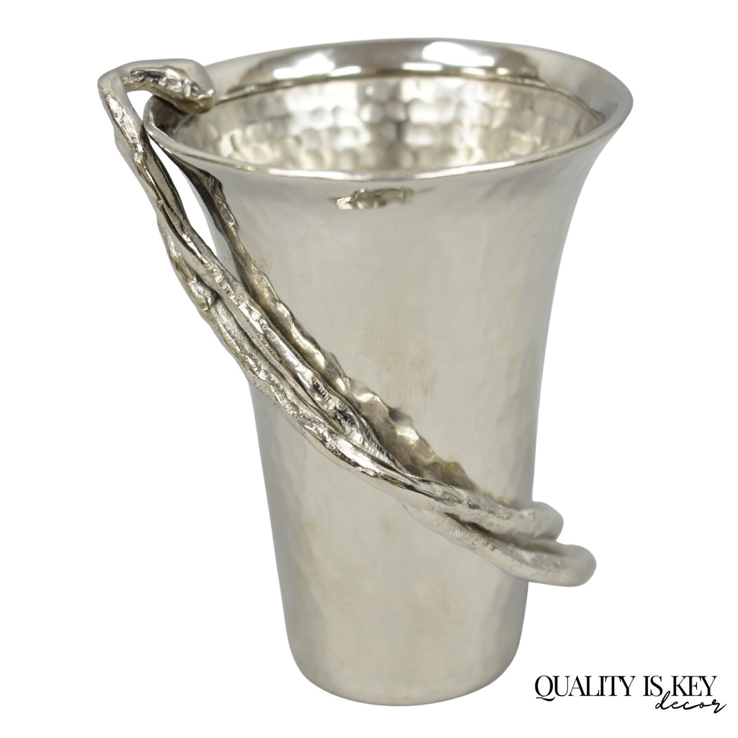 Michael Aram Wisteria Collection Hammered Nickel Silver Plated Small 4" Vase