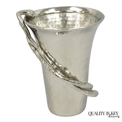 Michael Aram Wisteria Collection Hammered Nickel Silver Plated Small 4" Vase