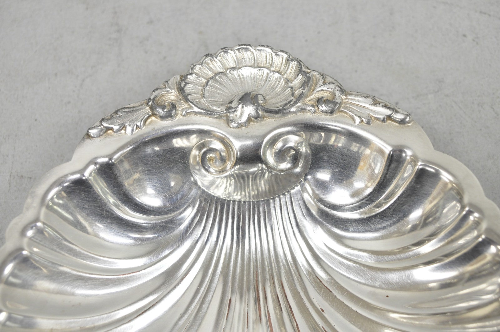Vintage English Regency Style Silver Plated Small Clam Shell Trinket Dish