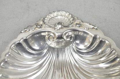 Vintage English Regency Style Silver Plated Small Clam Shell Trinket Dish