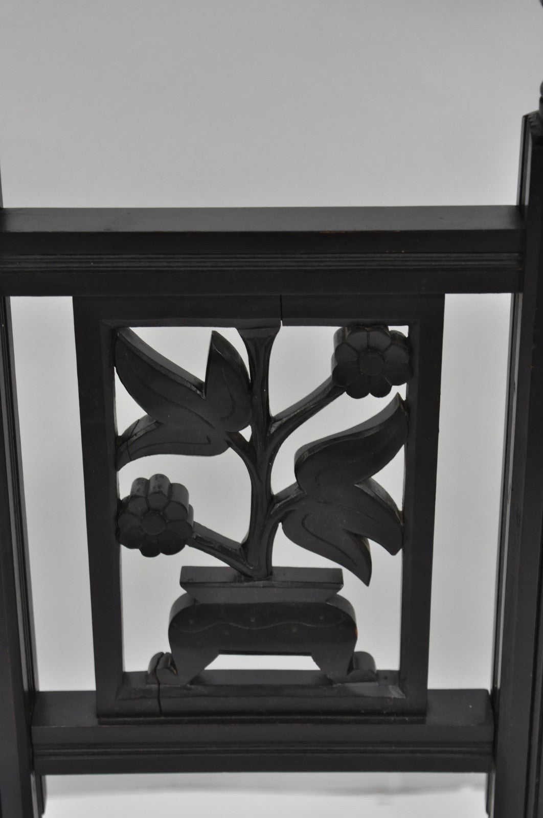 Antique Victorian Aesthetic Movement Black Ebonized 34" Plant Stand Side Table