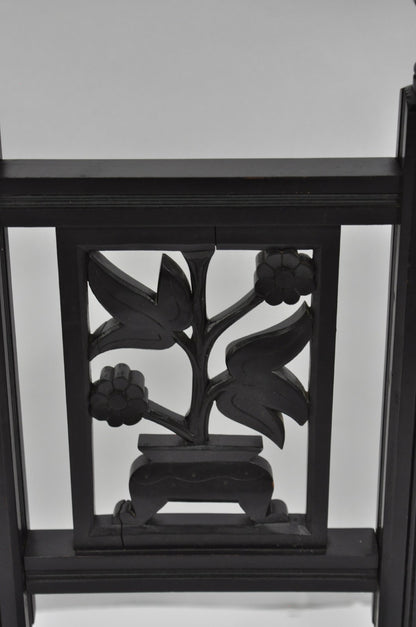 Antique Victorian Aesthetic Movement Black Ebonized 34" Plant Stand Side Table