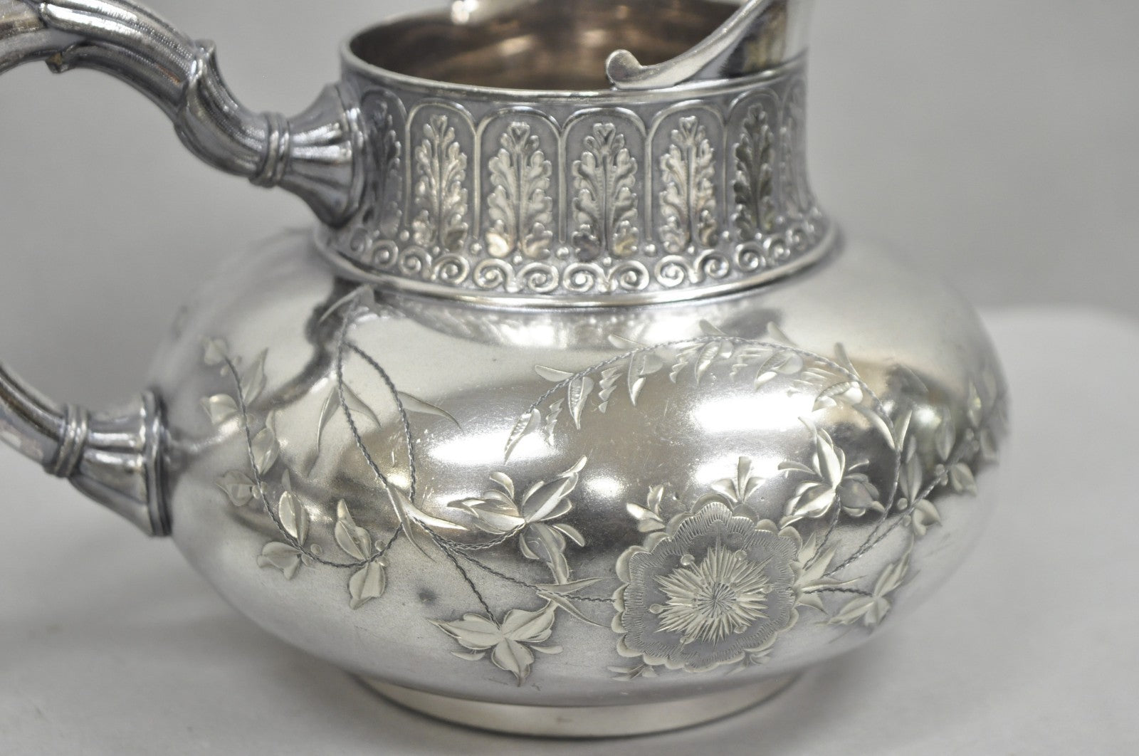 Antique James W Tufts 1948 Silver Plated Art Nouveau Tea Set - 5 Pc Set