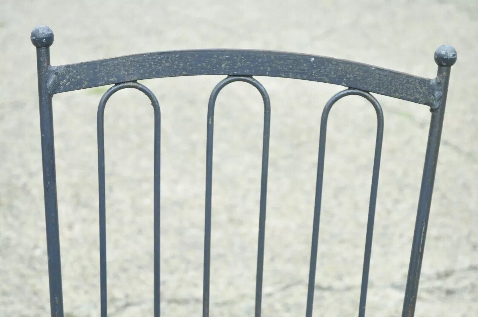 Vintage Mid Century Italian Modern Wrought Iron Patio Dining Chairs - Set of 4