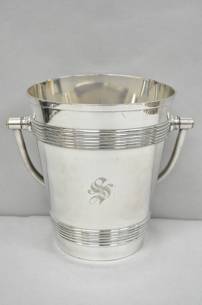 International Wilcox English Regency Silver Plated Champagne Ice Bucket "S" Mono