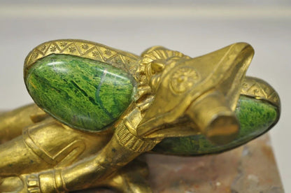 "In a Pickle" Antique Bronze Oriental Trinculo Jester Paperweight Onyx Malachite
