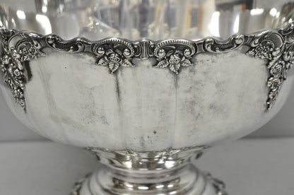 Vintage Baroque by Wallace 252 & 253 Silver Plated Punch Bowl Set w/ 10 Cups