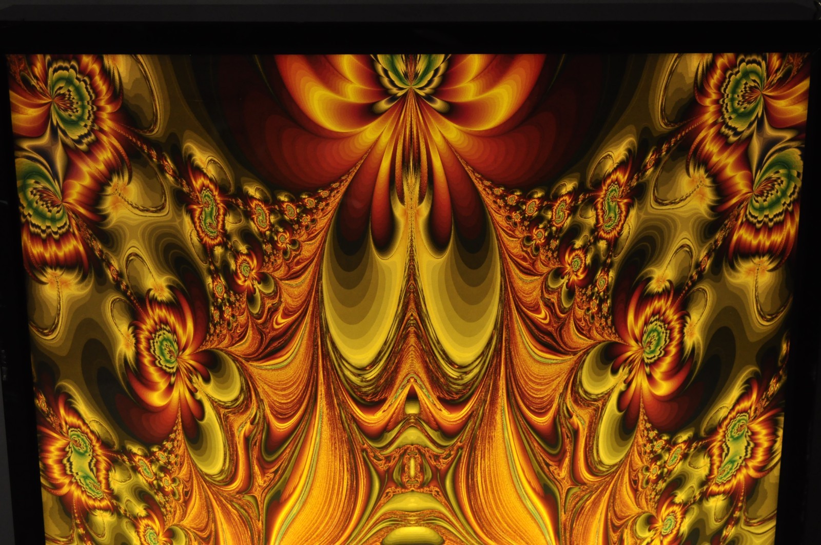 Vintage 1990s Illuminated Shadowbox Psychedelic Wall Art Framed Poster 30x24