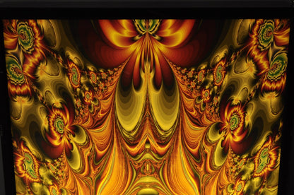 Vintage 1990s Illuminated Shadowbox Psychedelic Wall Art Framed Poster 30x24