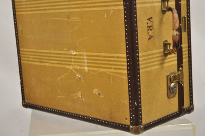Vintage Hartmann Trunk Co Pathfinder Imperial Canvas Suitcase Luggage Hat Trunk