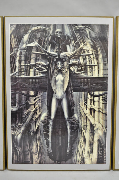 Vintage 1980s H.R. Giger Li, The Spell, Baphomet, Behemoth Art Print - 4 Pc Set
