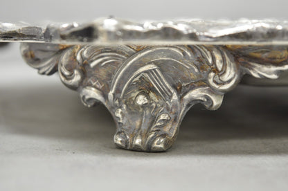 Vintage Sheffield Baroque Silver Plated Long Narrow Serving Platter Bar Tray