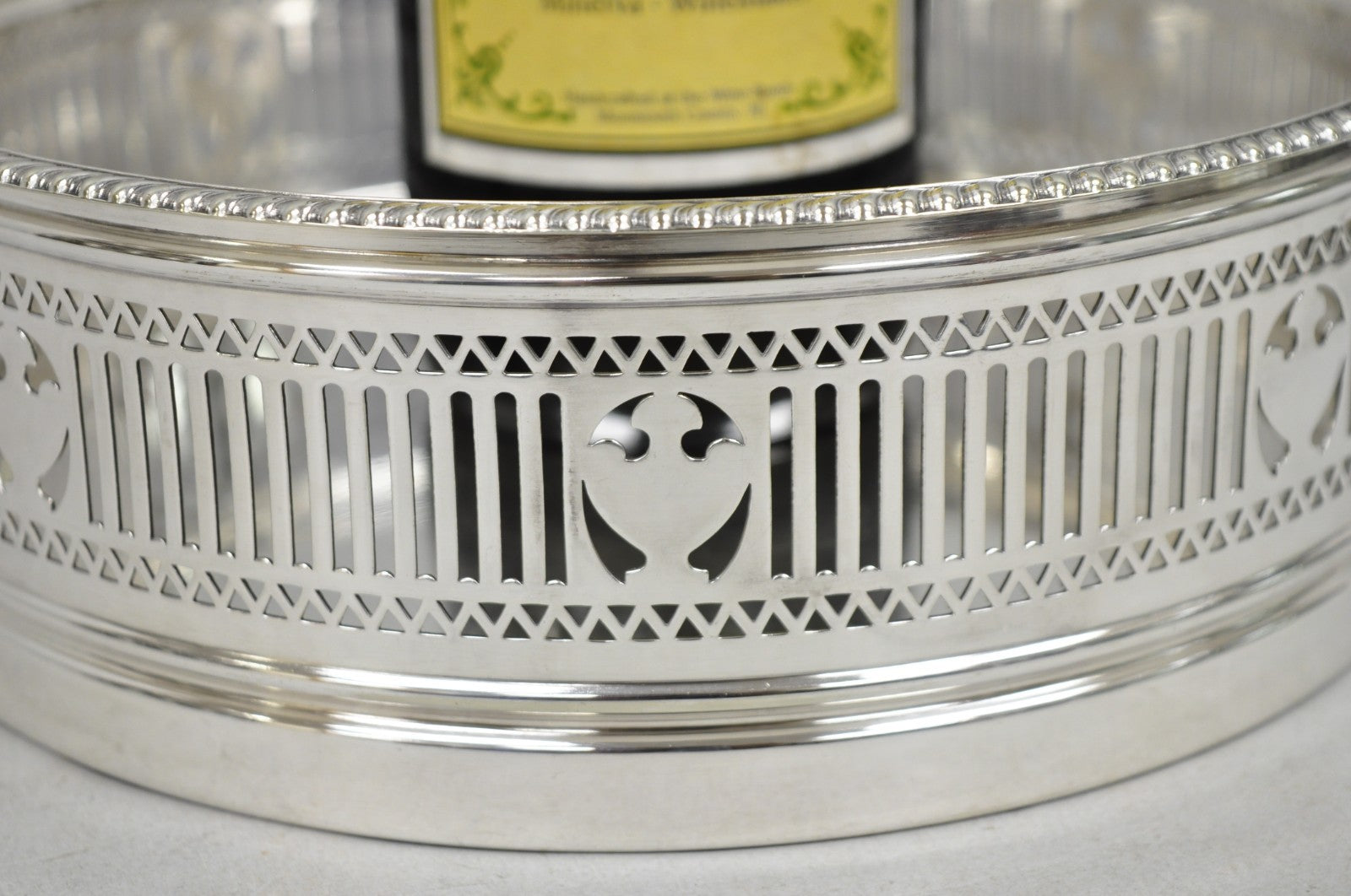 Antique Gorham English Edwardian Silver Plated "Urns" Large 9" Bar Wine Coaster