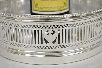 Antique Gorham English Edwardian Silver Plated "Urns" Large 9" Bar Wine Coaster