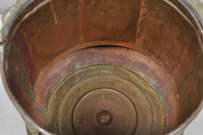 Antique Anglo Indian Middle Eastern Copper & Bronze Coal Bucket Cachepot Planter