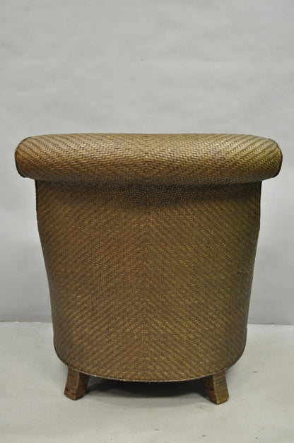 Mark Hampton Collection Hickory Chair Wicker Rattan Lounge Arm Club Chair