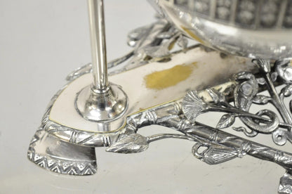 Antique Meriden Co Victorian Silver Plated Round Dome Covered Butler Butter Dish