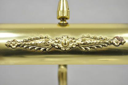 Vintage Victorian Style Brass Acanthus Scrolling Bankers Desk Table Lamp