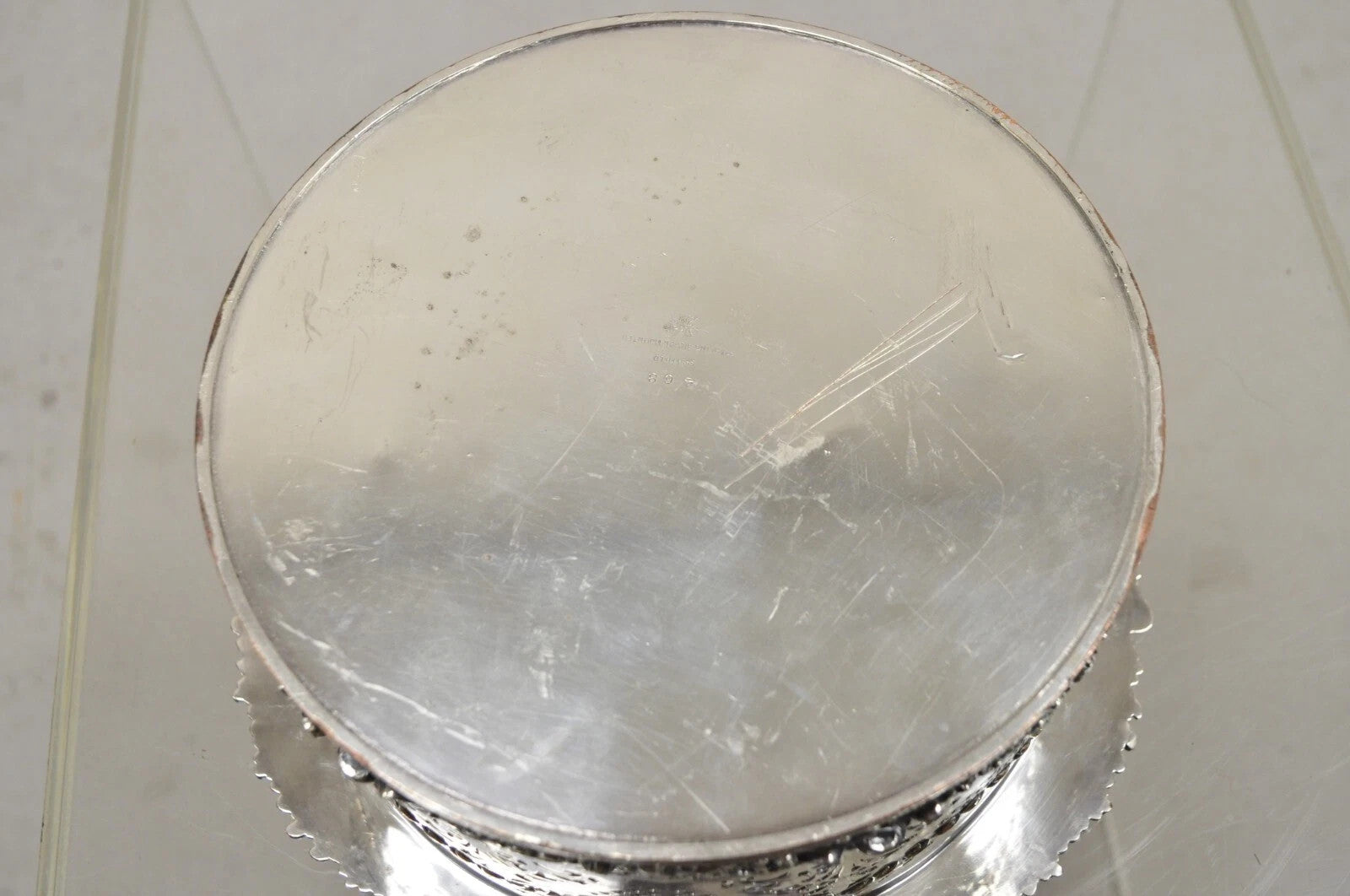 Antique English Sheffield Sterling Silver Mounted Champagne Wine Bottle Coaster