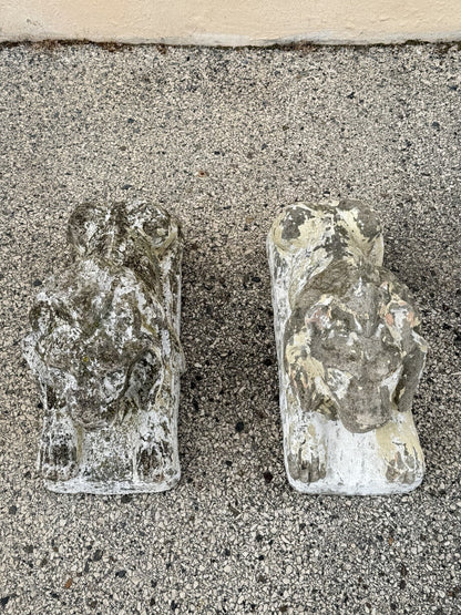 Vintage Classical Style Cast Cement Concrete Guardian Entry Lions - Pair
