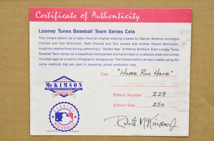 Vintage 1992 Warner Bros New York Yankees Artist Proof Cel Homerun Hare 229/250